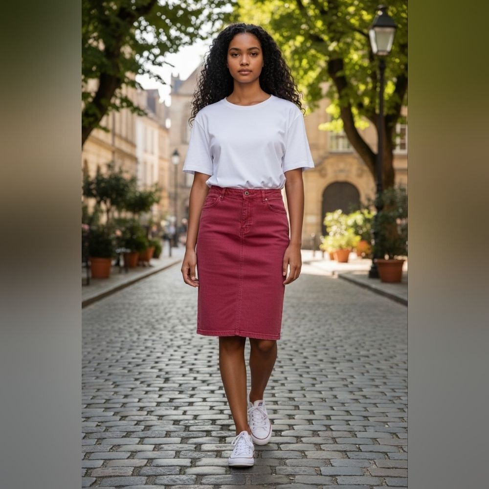 Holding Horses By Anthropologie Pink Denim Skirt